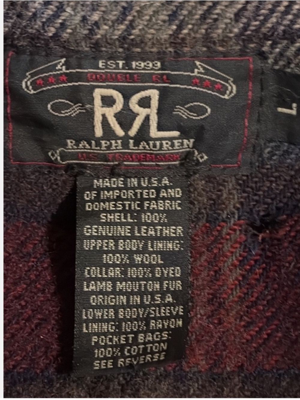 RRL Ralph Lauren  Leather Jacket Double RL VNTG 1990's USA Triple Star Shearling - Picture 2 of 16
